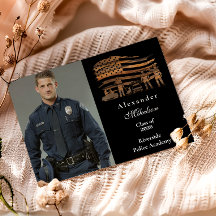 Photo Thin Blue Line Rustic Police Graduation