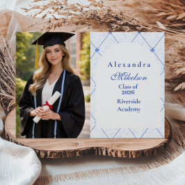 Anúncio Photo Vintage Blue Floral Garden Graduation Party