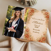 Photo Vintage Peach Rose Graduation Party