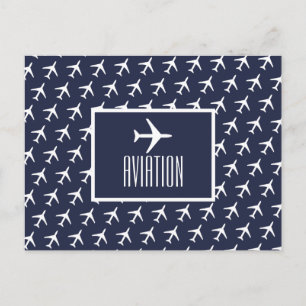 Anúncio Piloto de Avião Branco e Divertido Cartão Postal d