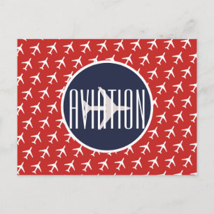 Anúncio Piloto de Avião Branco e Divertido Cartão Postal d