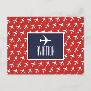 Anúncio Piloto de Avião Branco e Divertido Cartão Postal d