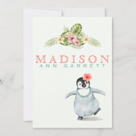 Anúncio Pinguim tropical bonito pinguim rosa bebê bebê par