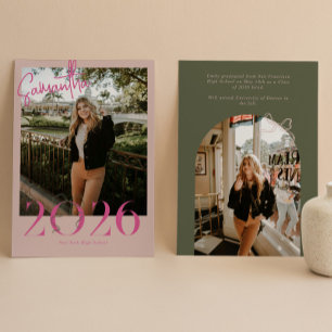 Anúncio Pink Green 2026 Coquette Laço Foto Graduação