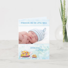 Anúncio Pink Turtles Baby Boy Photo Birth Announcement
