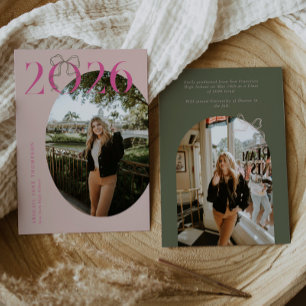 Anúncio Pink Verde 2026 Coquette Laço Foto Graduação