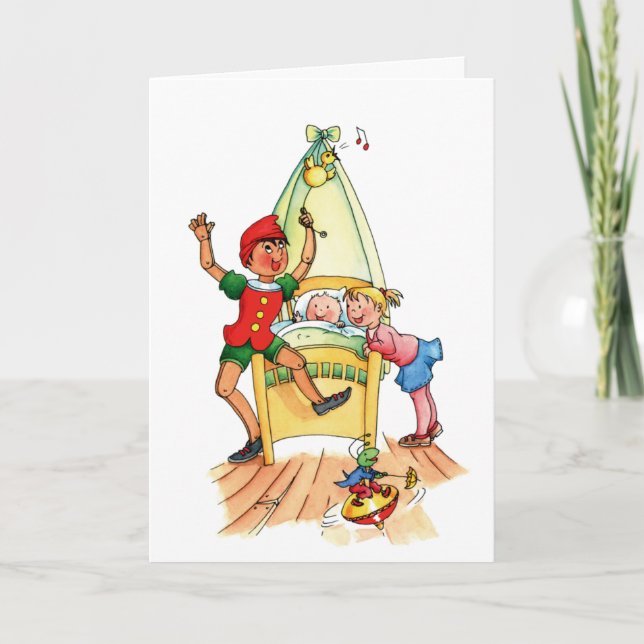 Anúncio Pinocchio Big Sister Birth Announcement (Frente)