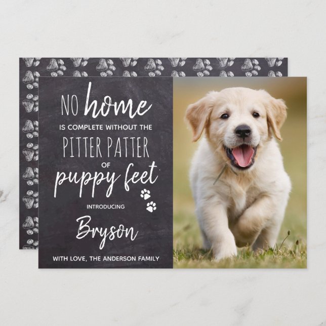 Anúncio Pitter Patter Puppy Feet New Pet Puppy Dog (Frente/Verso)