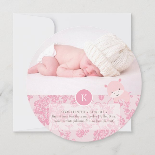 Anúncio PixDezines, cor-de-rosa, hipopótamo (Frente)