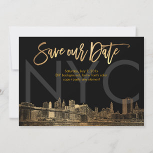 Anúncio PixDezines/Save Date/Faux Gold/NYC