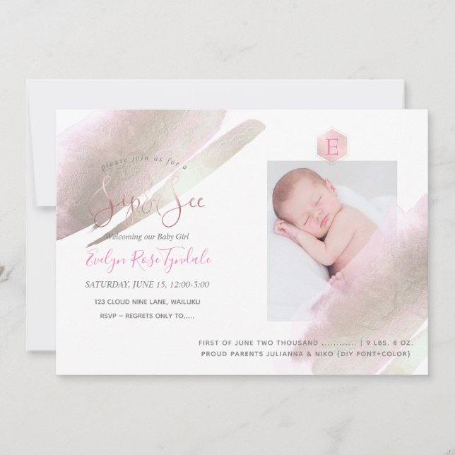 Anúncio PixDezines SIP+SEE, MONOGRAM, PLATINUM+BLUSH (Frente)