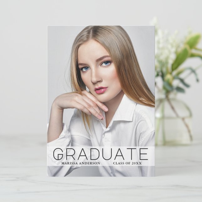 Anúncio Placa de lançamento do Formando Wt de Foto Mínima  (Em pé/Frente)