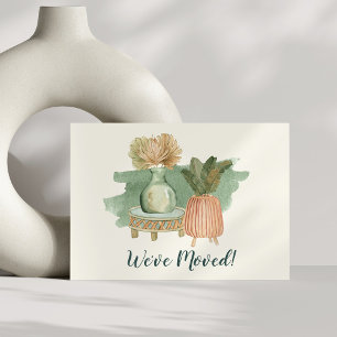 Anúncio Plantas Aquarela Boho Mudaram Endereço da Nova Cas