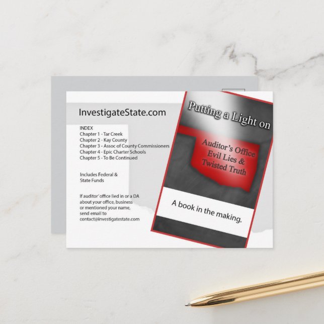 Anúncio Política do cartão postal de Oklahoma (Frente/Verso In Situ)