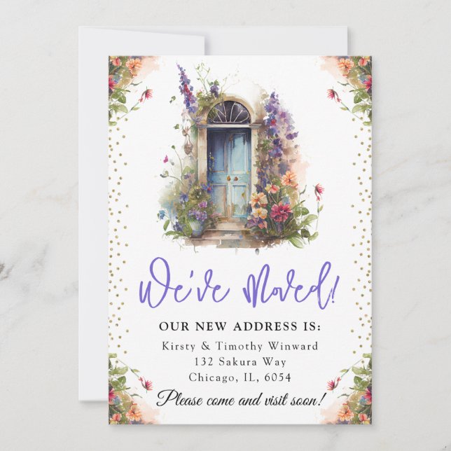 Anúncio Porta de Flores de Mola de Aquarela Nova Casa (Frente)