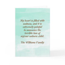 Pregnancy Loss Announcement