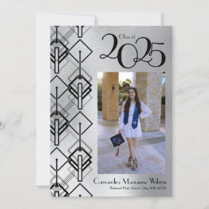 Anúncio Preto de Graduação em Arte Prateada