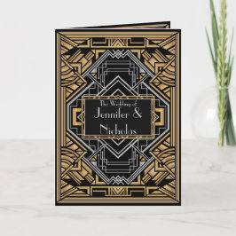 Anúncio Preto, Dourado e Prata Art Déco Falso