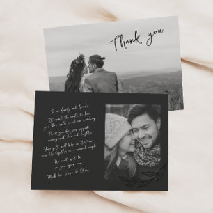 Anúncio Preto e Branco Manuscrito Duas Fotografias Obrigad