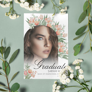 Anúncio Primavera Peachy Floral Foto de Graduação em Arc