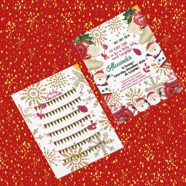 Anúncio Primeiro aniversario de Natal Dourado com Floco de (Criador carregado)