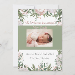 Anúncio Princesa chegou ao jardim de aquarela rosa