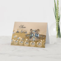 Princesa Diamond Ring Pearls Casamento Salvem Data