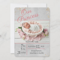 Princesa Rosa L Cinza Rapariga Nascida Foto Nascim