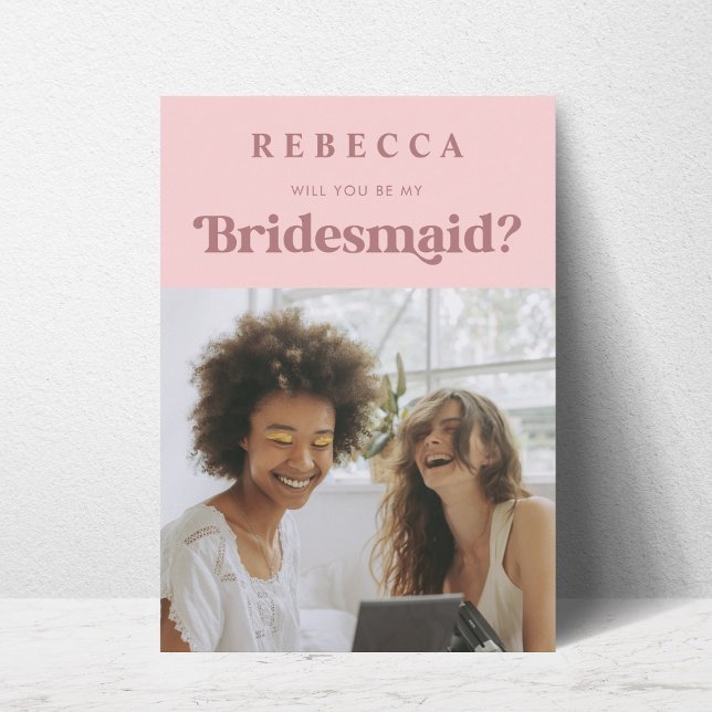 Anúncio Proposta Bridesmaid do Script Retroativo - Cor-de- (Criador carregado)