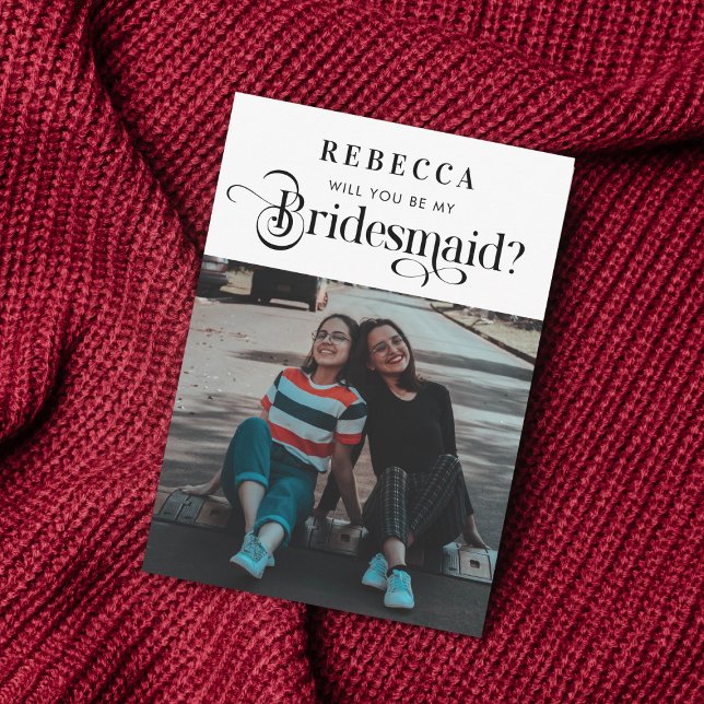 Anúncio Proposta de Bridesmaid de Script e Fotografia Retr (Criador carregado)