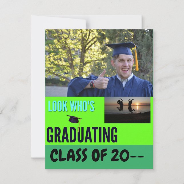 Anúncio Pulando para Joy Graduando Foto Moderna do Script  (Frente)