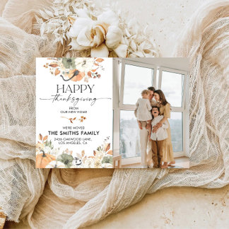 Anúncio Pumpkins Thanksgiving Flat Announcement Card