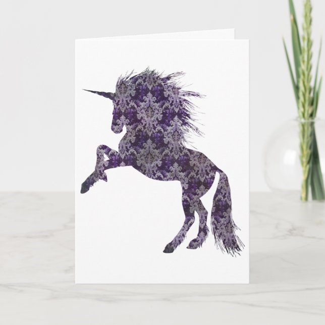 Anúncio Purple Boho Unicorn, Parabéns de Casamento (Frente)