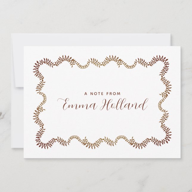 Anúncio Quadro de Folhagem Elegante Personalizado Botânico (Frente)