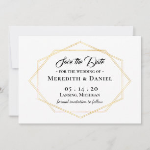 Anúncio Quadro Dourado Moderno Salvar a Data