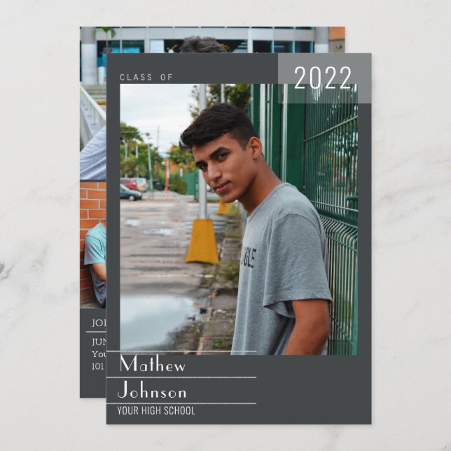 Anúncio Quadro Masculino Moderno Adicionar Sua Graduação F (Frente/Verso)