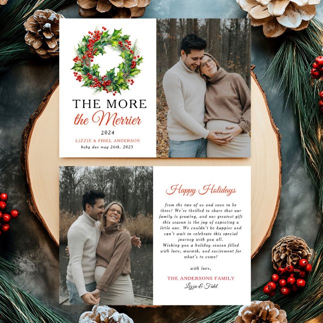 Anúncio Quanto Mais Feliz For A Gravidez De Foto De Natal (Criador carregado)