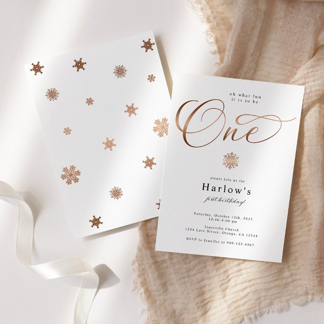 Anúncio Que primeiro aniversario Divertido Floco de Neve C (Criador carregado)