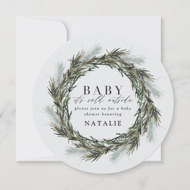 Anúncio Querida, está frio fora do chá de fraldas de aquar (Frente)