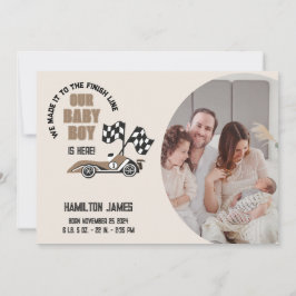 Anúncio Race Car Baby Boy Birth