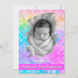 Anúncio [Rainbow Damask] Soft Pastels Baby Girl Birth