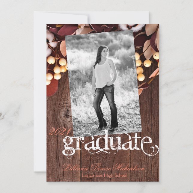 Anúncio Ramificação de Algodão do Mais velho 5x7 na Madeir (Frente)