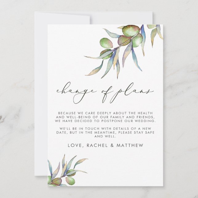 Anúncio Ramificações de oliveira em aquarela mudança de pl (Frente)