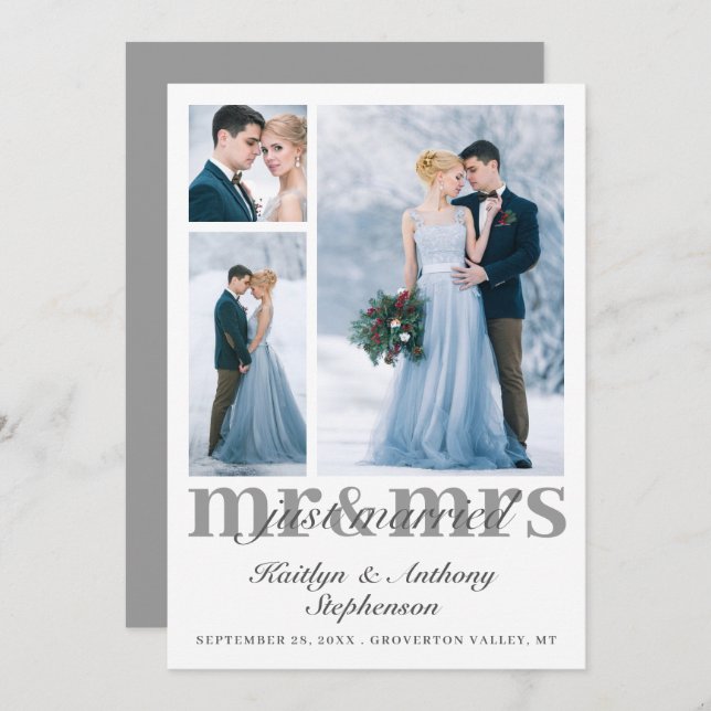 Anúncio Recem casados Elegante Sr. Casamento de Cor Person (Frente/Verso)