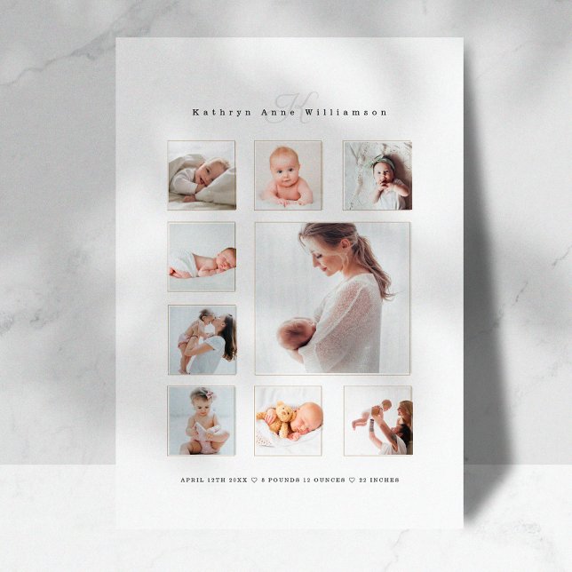 Anúncio Recém-nascido Foto do Bebê Colagem e Nascimento do (Criador carregado)