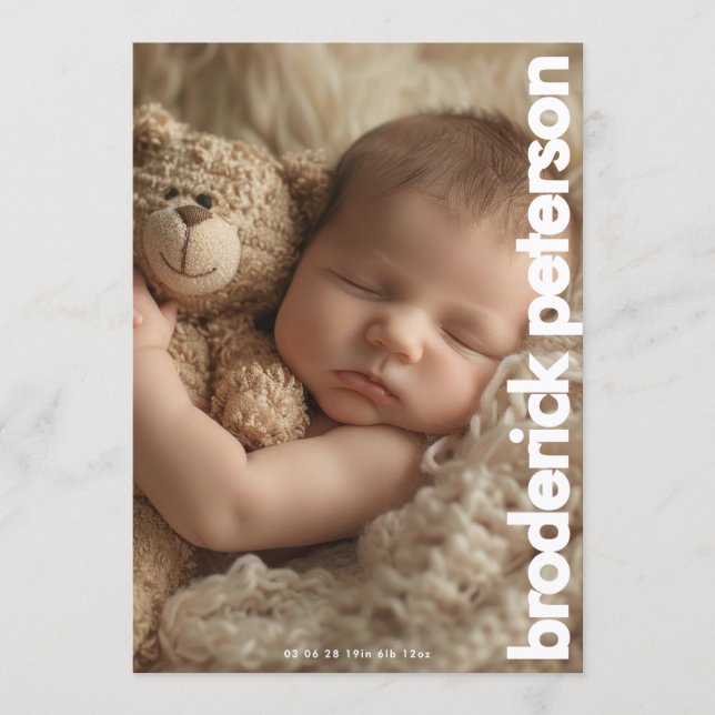 Anúncio Recém-nascido Foto Simples Moderna Nascimento (Frente)