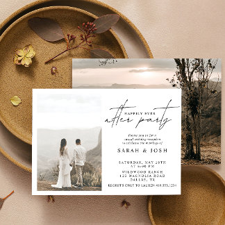 Anúncio Recepção de casamento de Foto Feliz de Todos Após