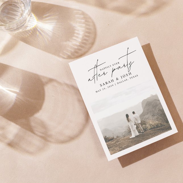 Anúncio Recepção de casamento de Foto Feliz de Todos Após  (Our Fairy Tale Continues... Join Us for Our Happily Ever After Party! 🌟🍾)