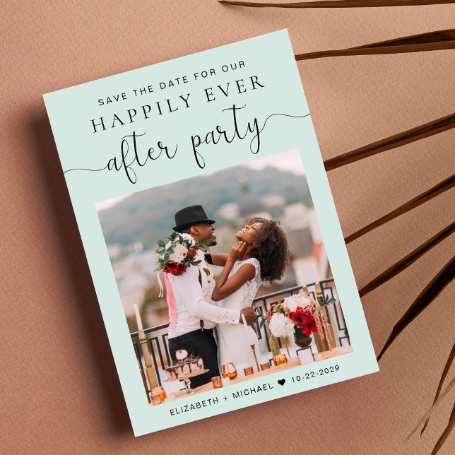 Anúncio Recepção de casamento de Mensagem de Foto Chic Sal (Criador carregado)