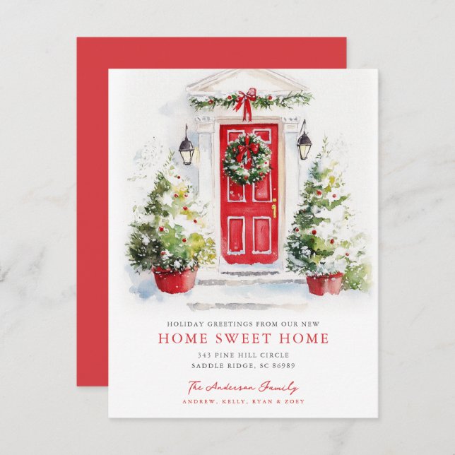 Anúncio Red Door Rustic Home Sweet Home Card (Frente/Verso)